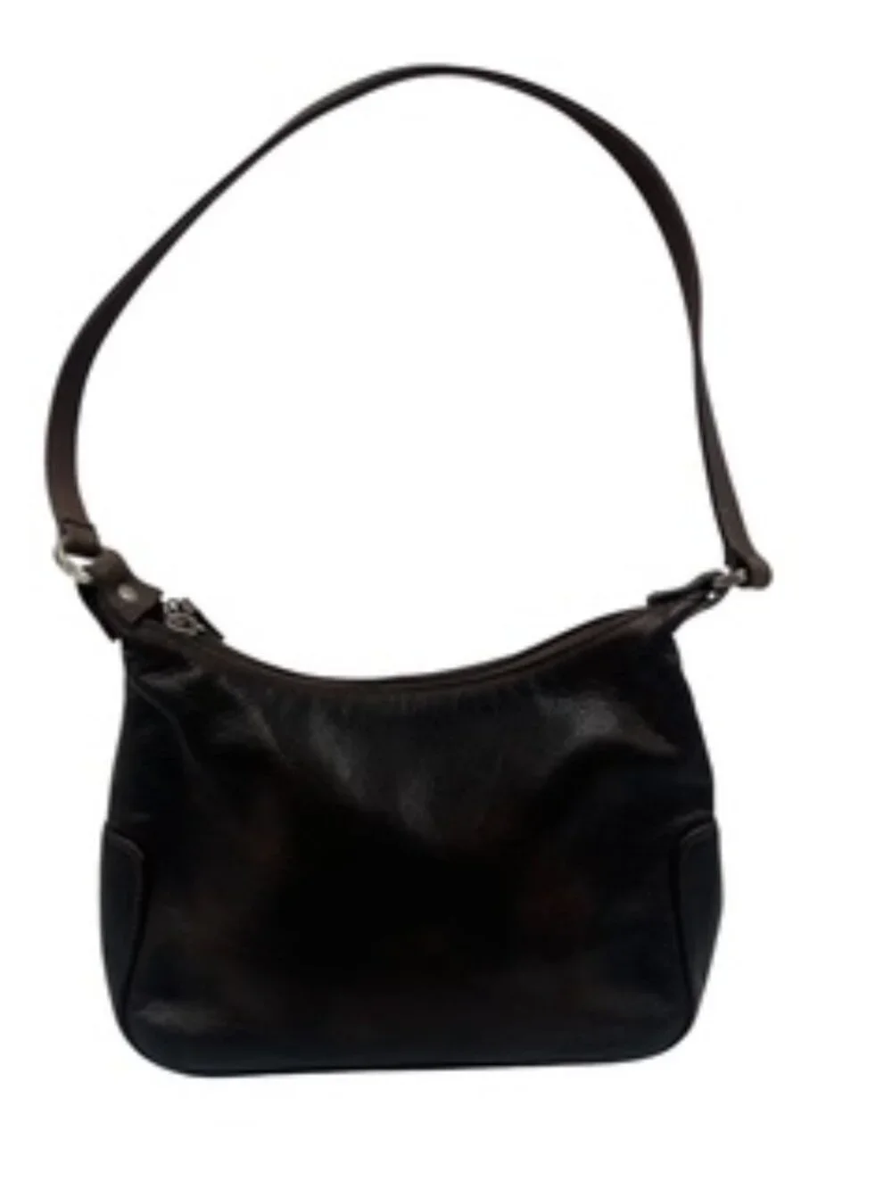 Vintage Fossil Hobo Bag Design Dark Brown Purse Leather Baguette Shoulder Bag
